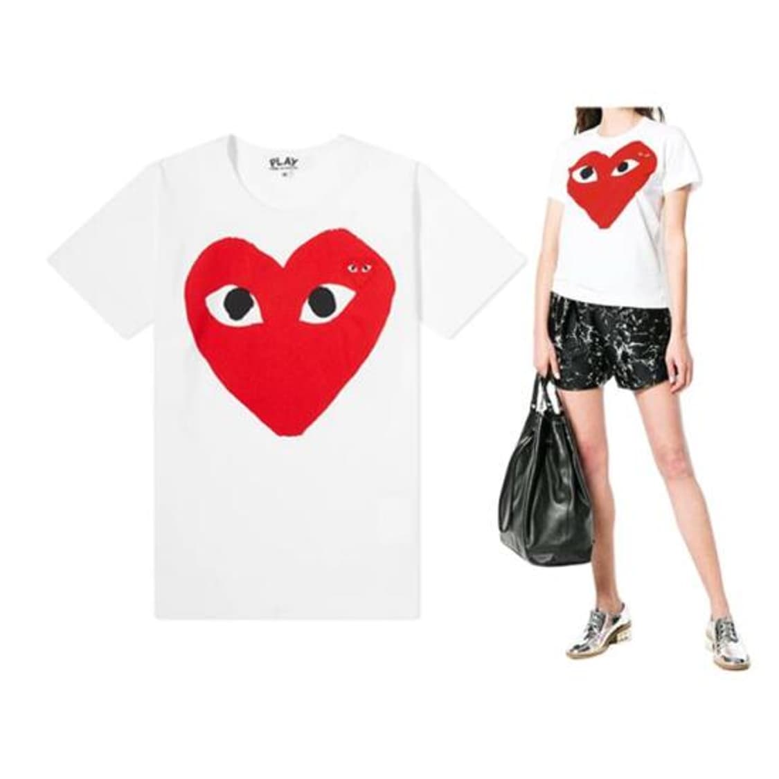 꼼데가르송 레드 빅하트 반팔 티셔츠 상품이미지2