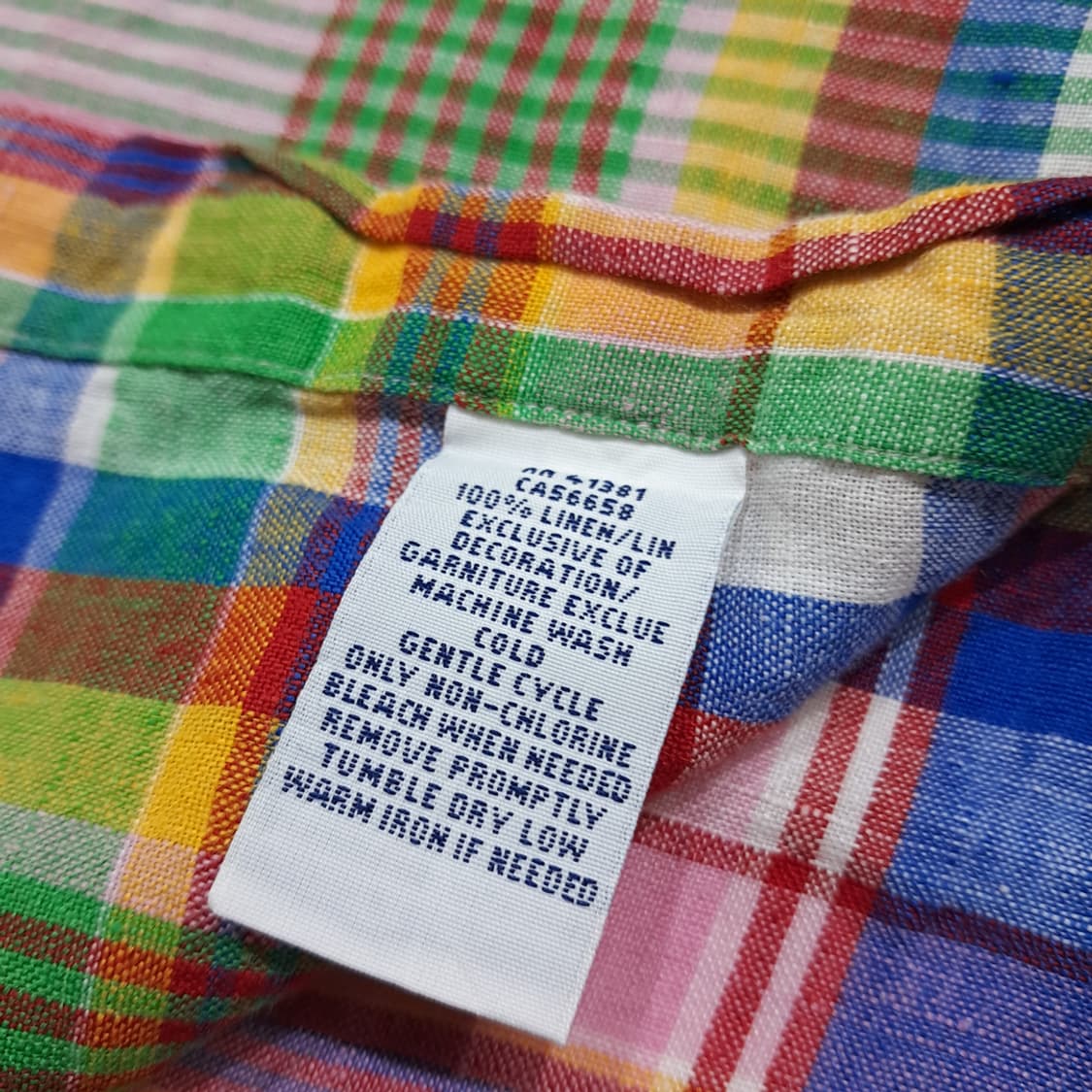 CK042 M 폴로 90s 린넨 핑크블루 마드라스체크 반팔 셔츠 남방 상품이미지5