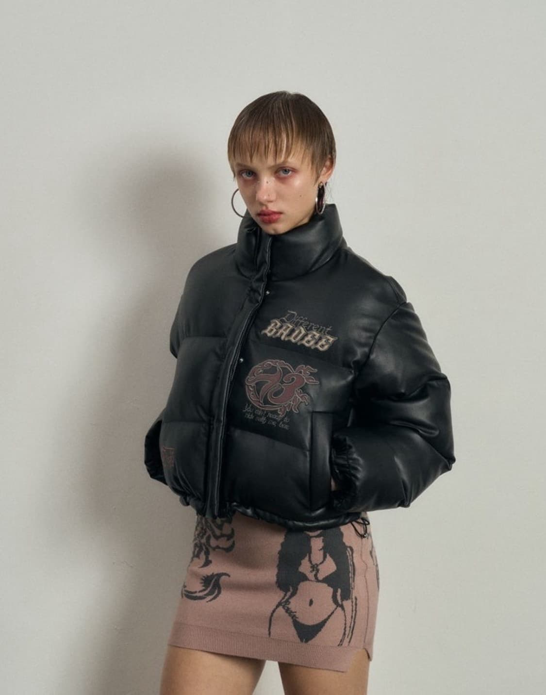 배디 레더 숏패딩 상품이미지1