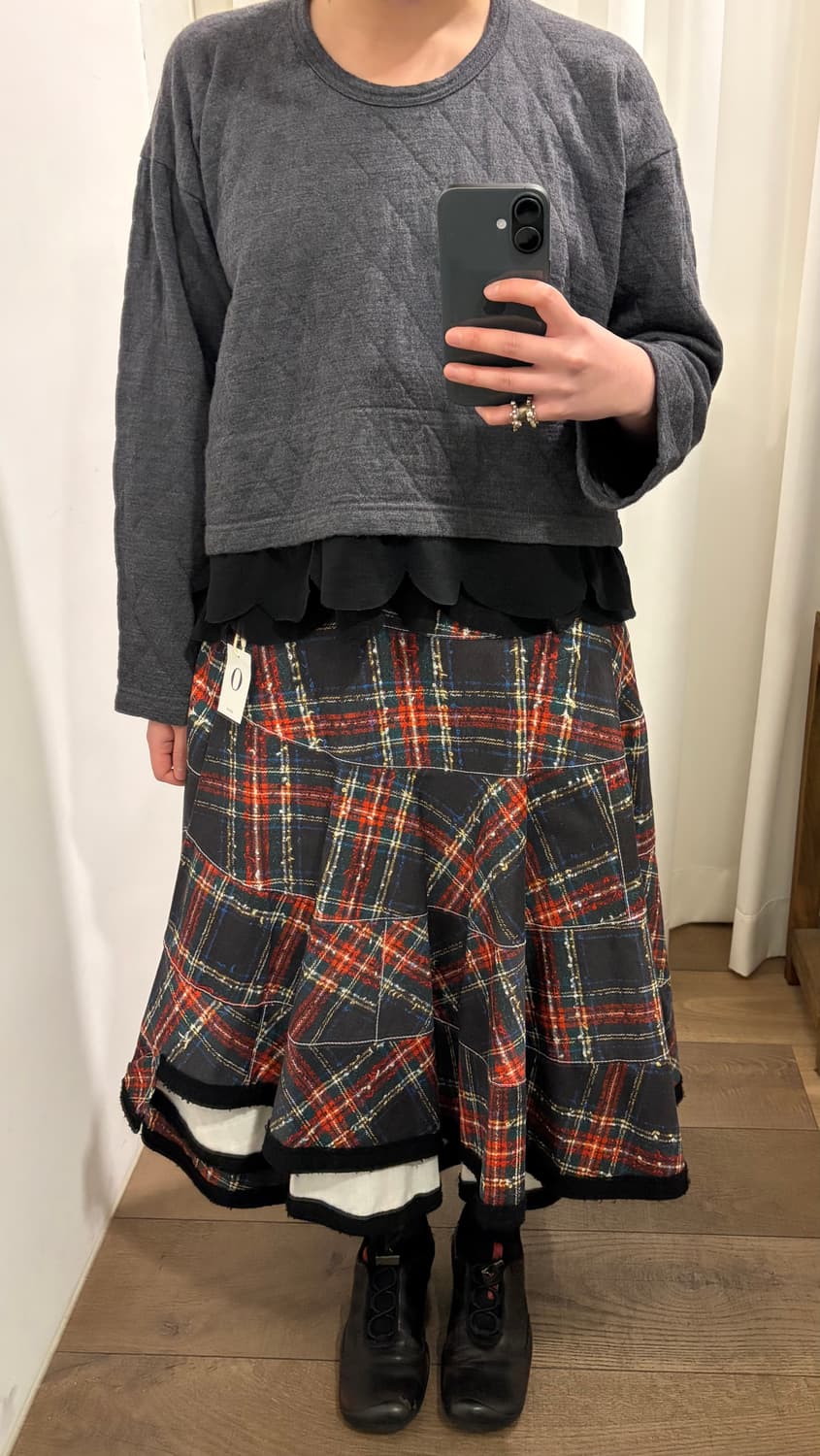 Check Printing Belt Wrap Skirt 상품이미지3