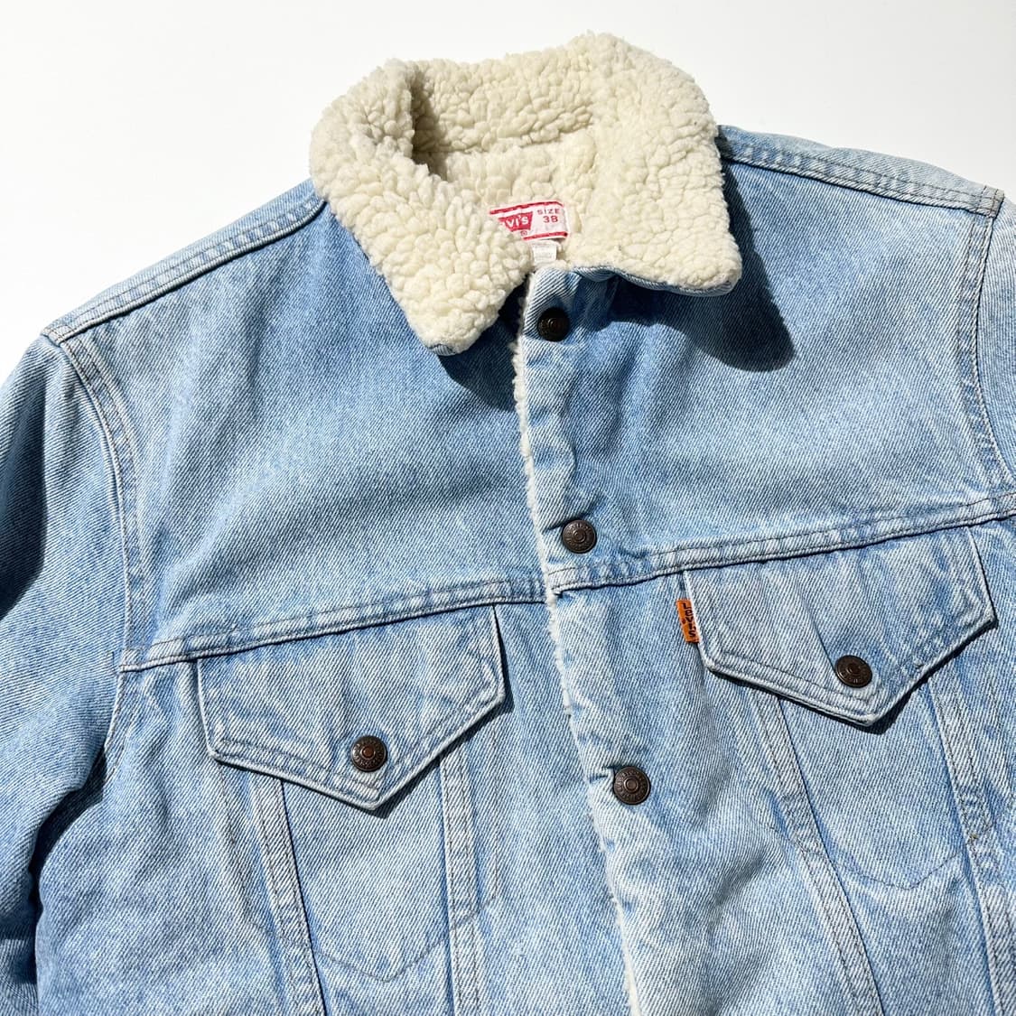 70’s USA 리바이스 오렌지탭 쉐르파 데님 트러커 자켓 상품이미지3