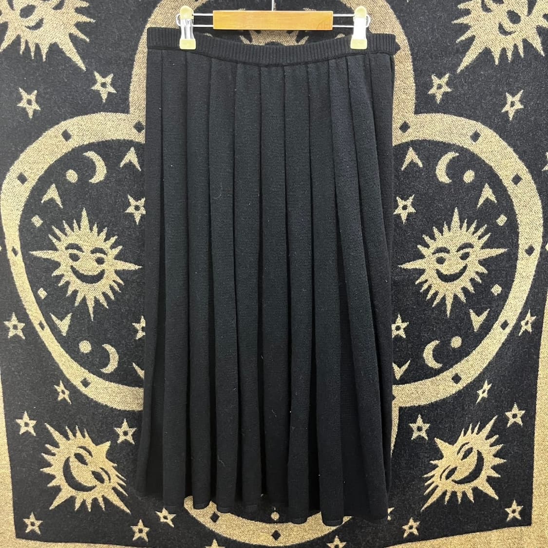 빈티지 캐주얼 페미닌 니트 플리츠 울 롱스커트 K0098 상품이미지4