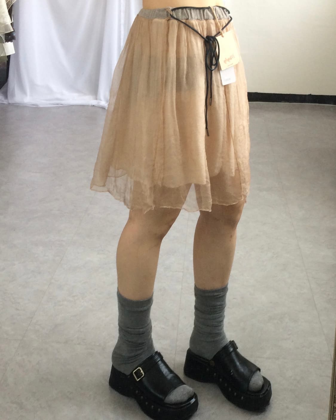 Tied organza mood mini skirt 상품이미지5
