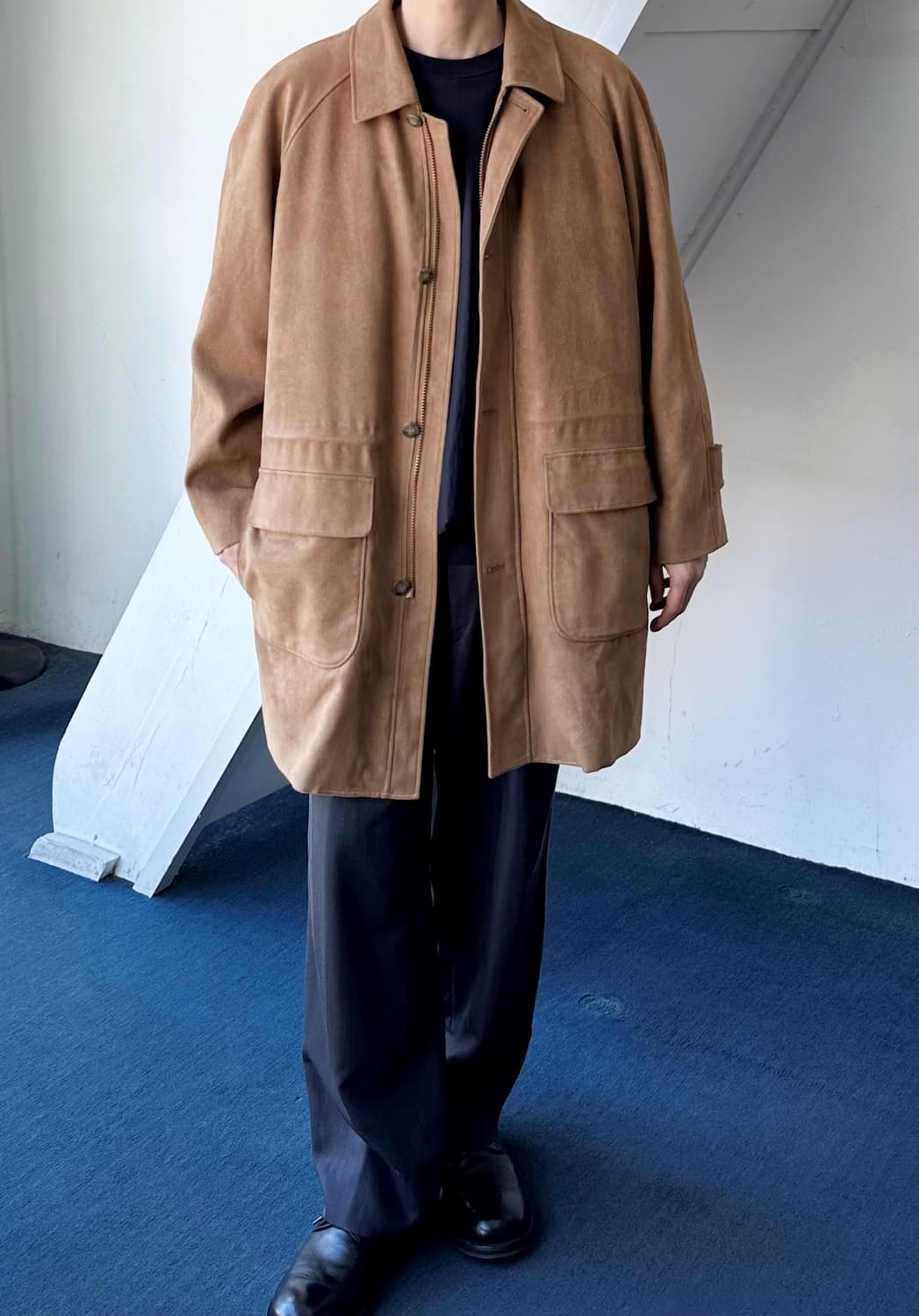 Fake suede 2way liner bal collar coat 상품이미지8