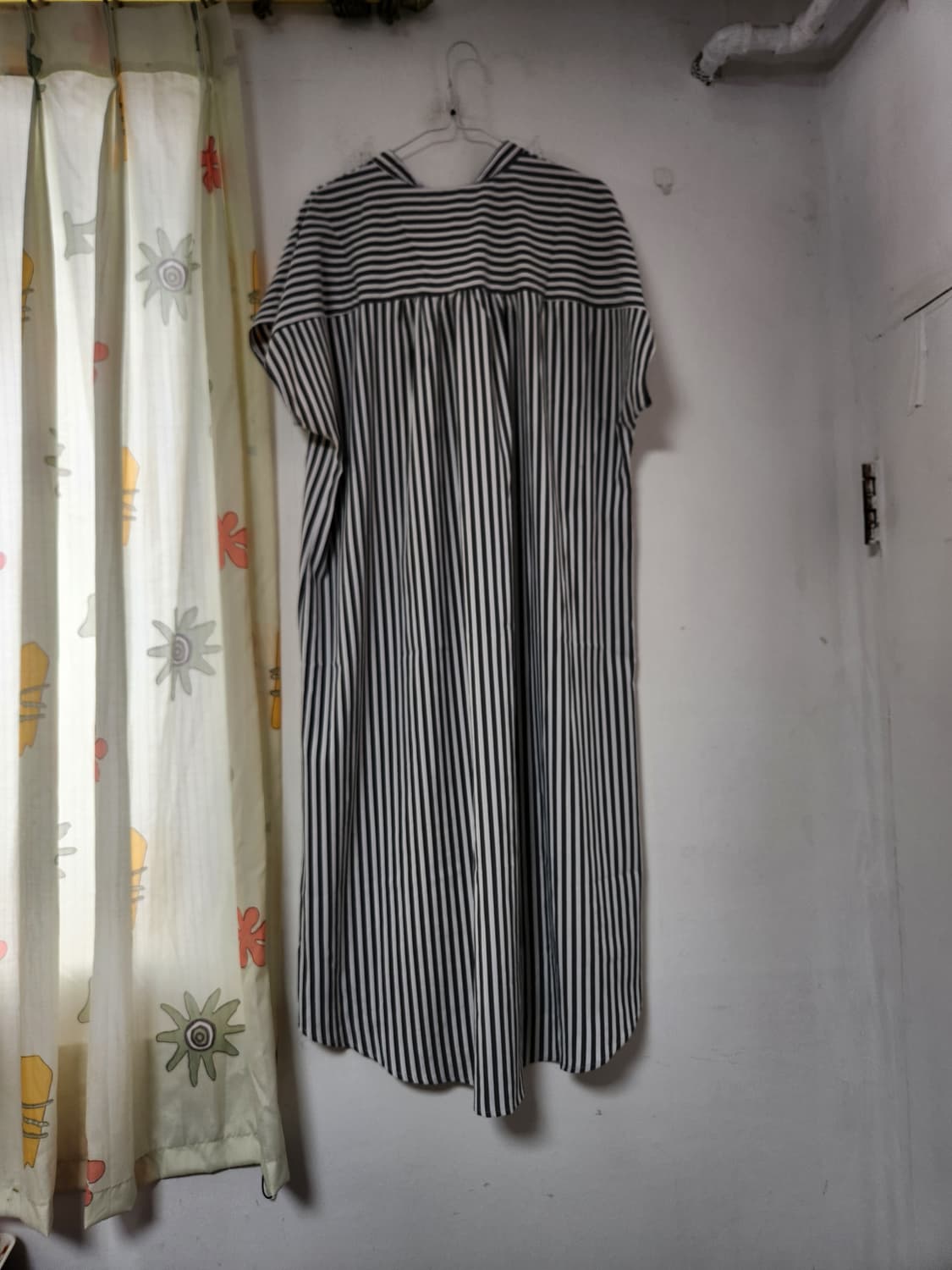 빅사이즈 스트라이프 롱 셔츠 원피스(가슴반품62센치 상품이미지2