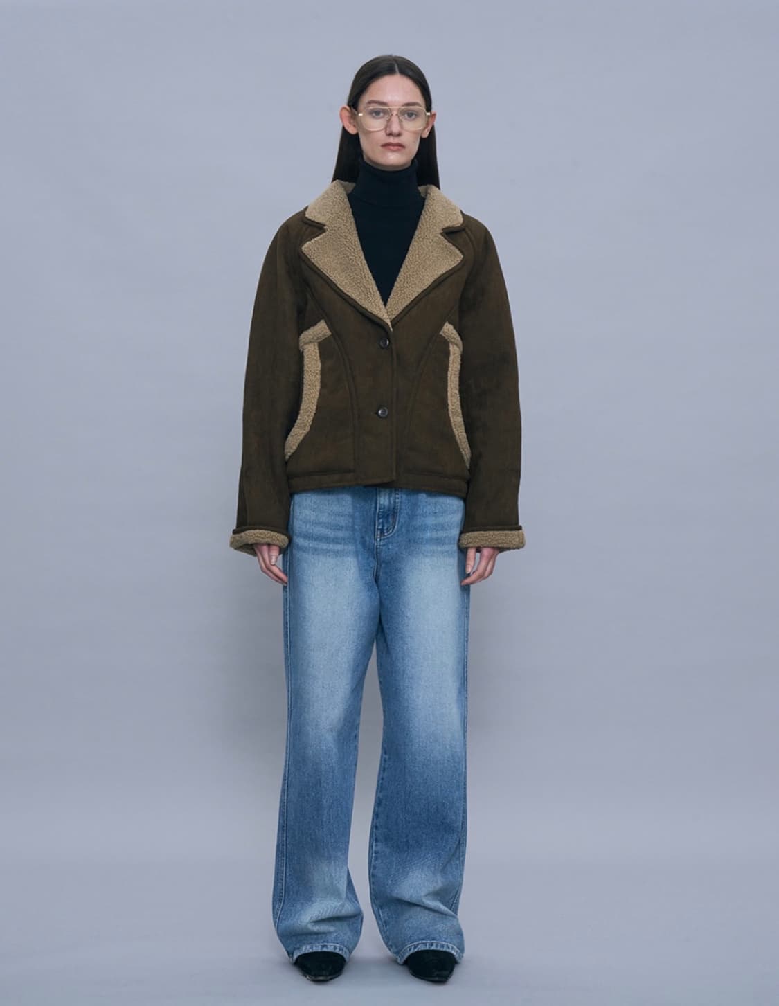 파르티멘토 우먼 스웨이드 쉬얼링 코트 무스탕 브라운 (실사 o) 상품이미지1