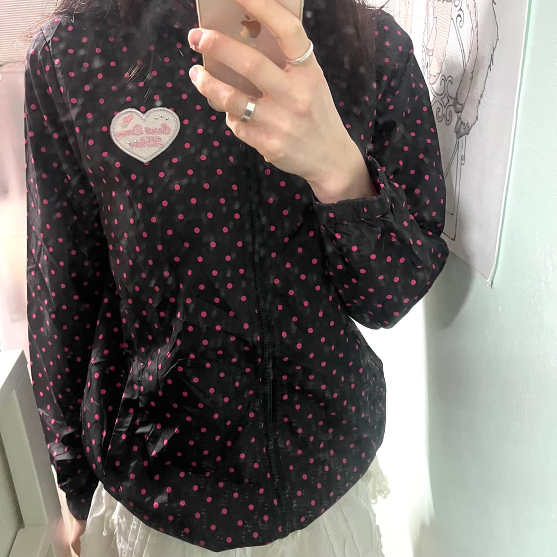 핑크 도트 바람막이 상품이미지1