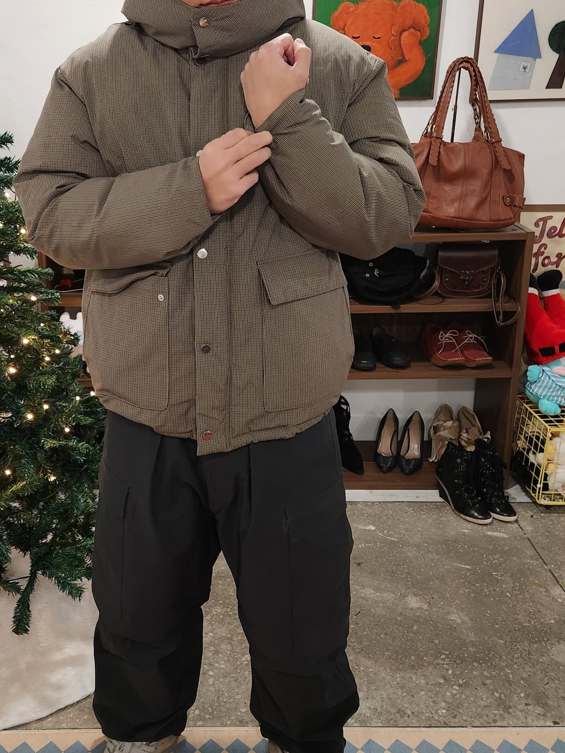 에잇세컨즈 브라운 체크 푸퍼 (패딩) XL 상품이미지5