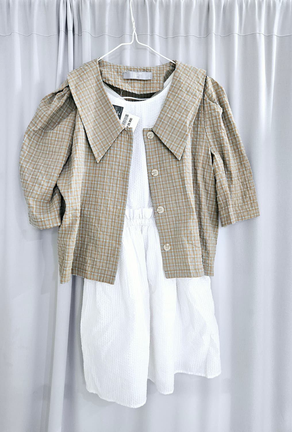 [세트] 일본빈티지 나시 원피스 + 체크 셔츠 레이어드 상품이미지2