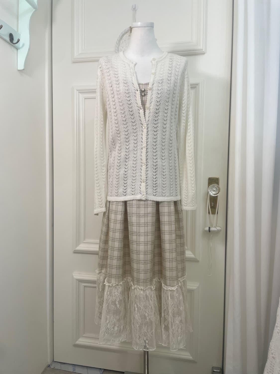 Ivory crochet spring cardigan(size-M) 상품이미지2