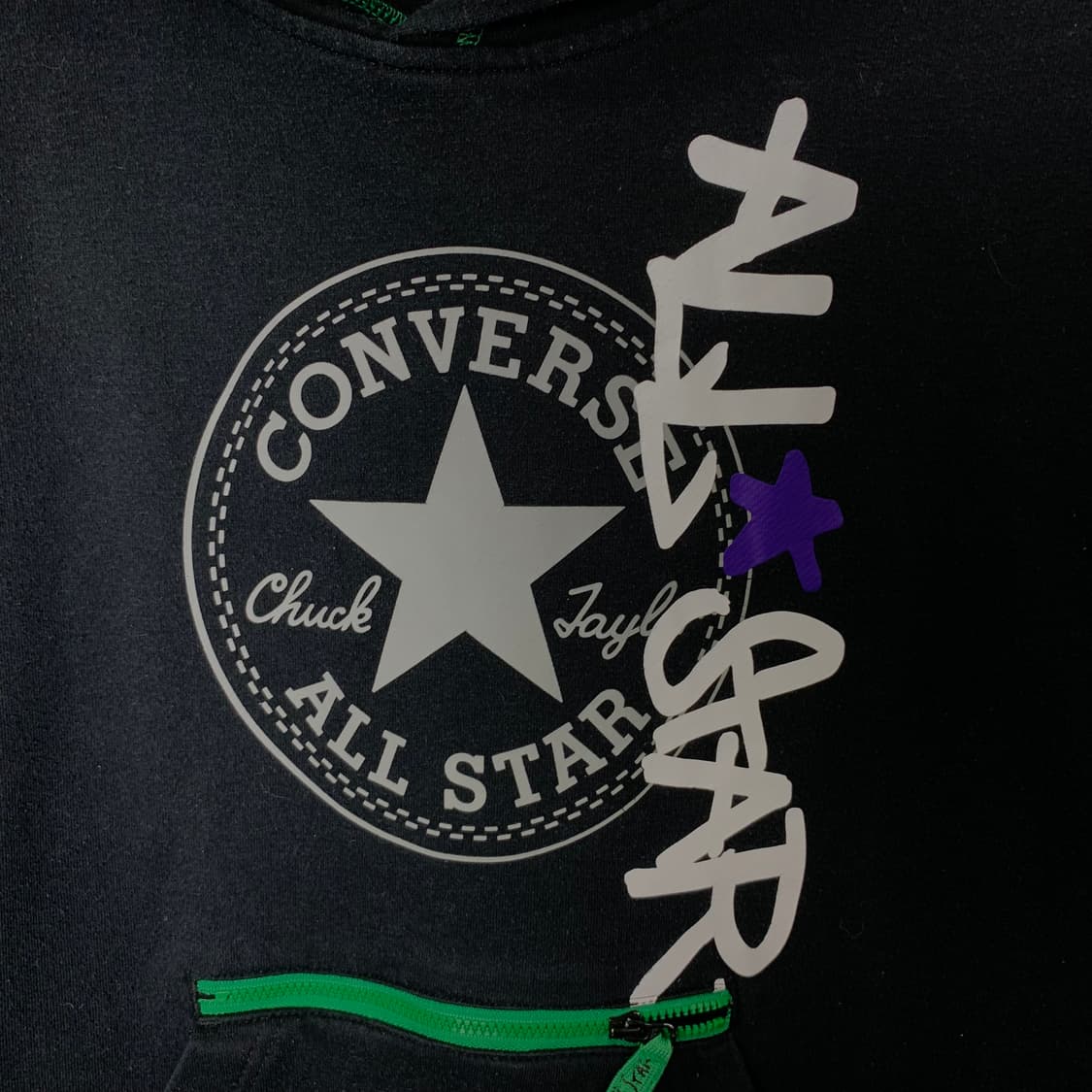 컨버스 y2k 와투케 스타 블랙 후드티 상품이미지4