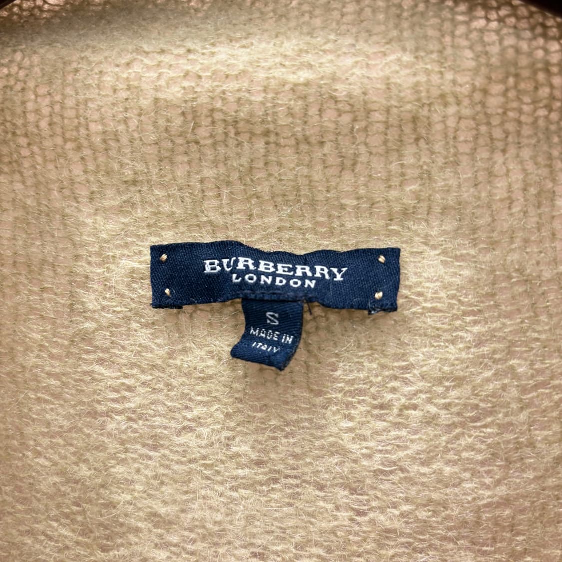 버버리 런던 모헤어 믹스 긴팔 니트 패치워크 아가일 패턴 디테일 베이지 상품이미지6