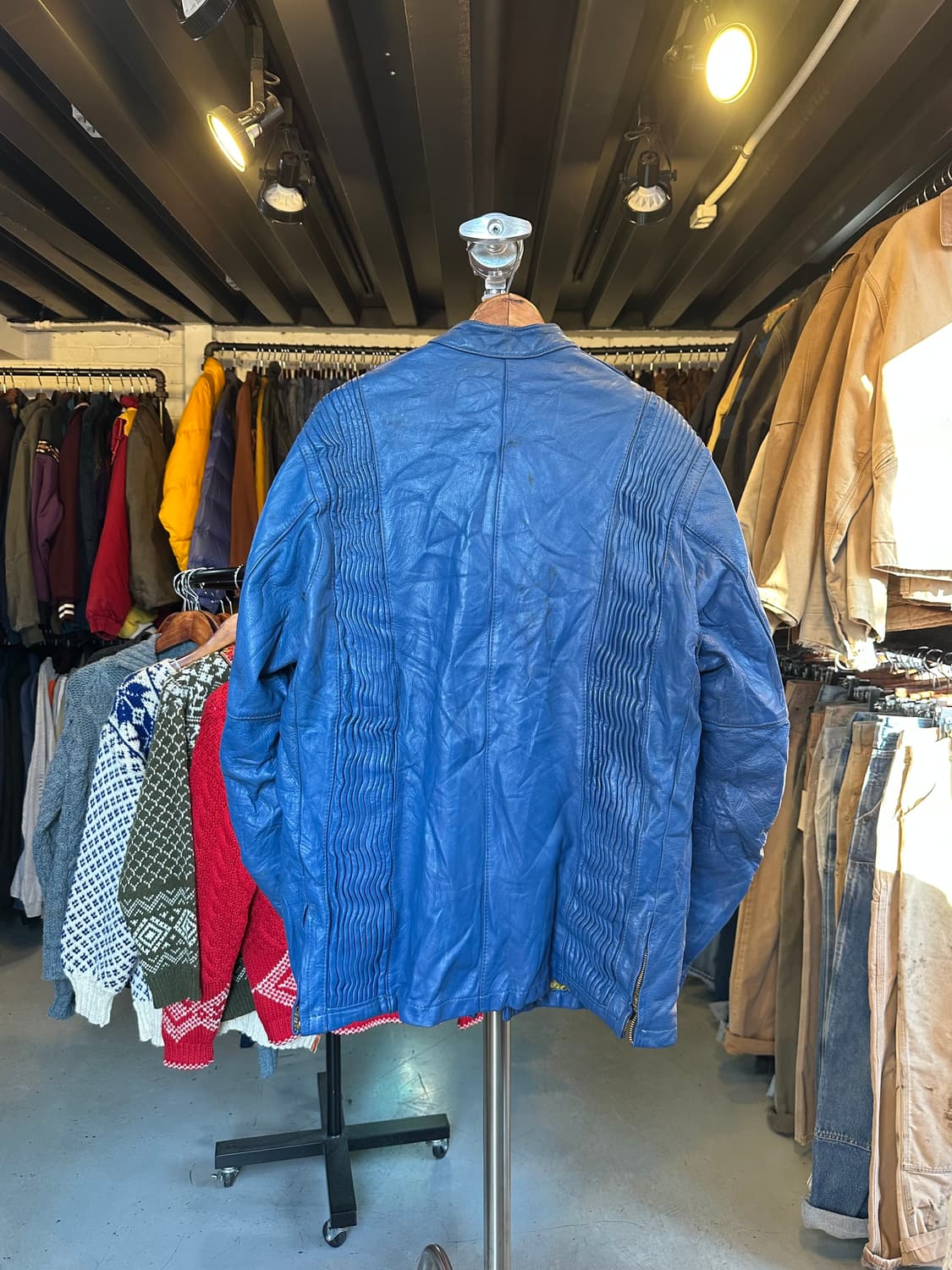 80s Bates 헤비 리얼 레더 모터사이클 레이싱 자켓 상품이미지2