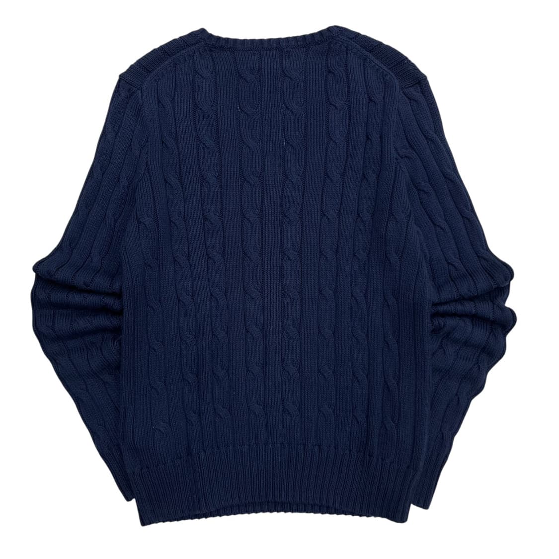 폴로 랄프로렌 레드포니 네이비 꽈배기 브이 니트 M 상품이미지3