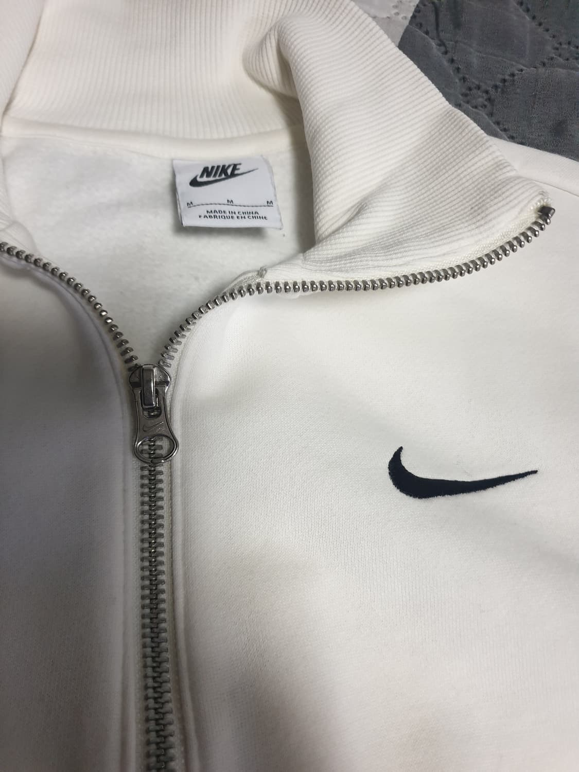 나이키 NSW 피닉스 플리스 하프집업 크롭 기모맨투맨 크림 (M) 상품이미지2