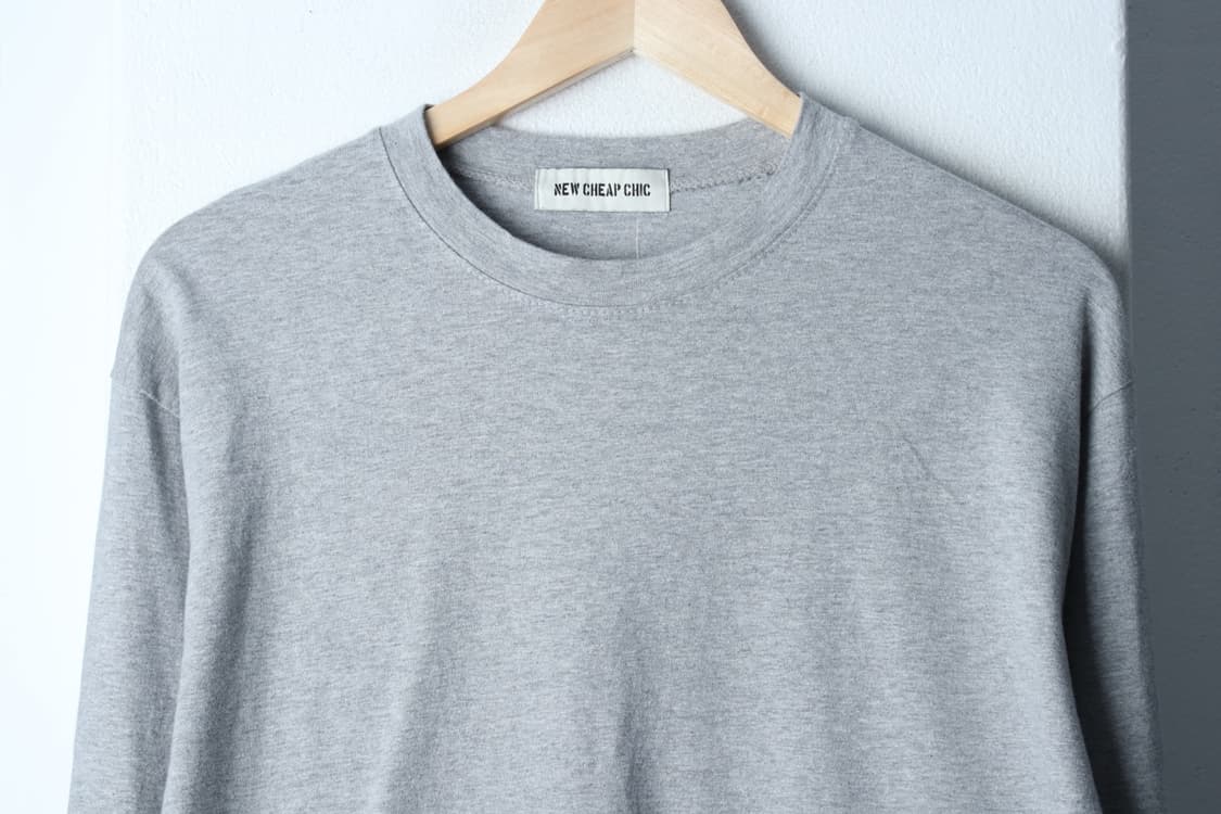 (L-XL) 뉴치프시크 긴팔티셔츠 그레이 무지 올드스쿨-H32279 상품이미지3