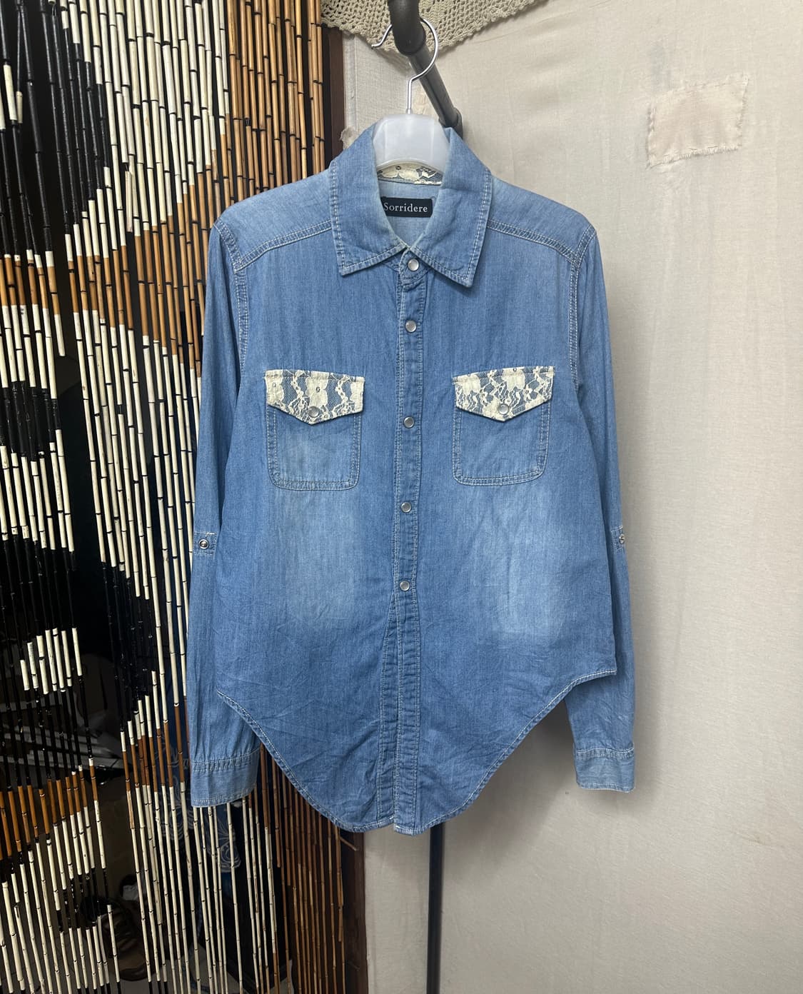 sorridere lace denim shirt 상품이미지1