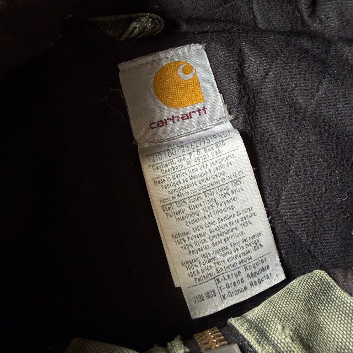 칼하트 j130 모스그린 액티브 워크 자켓 상품이미지7