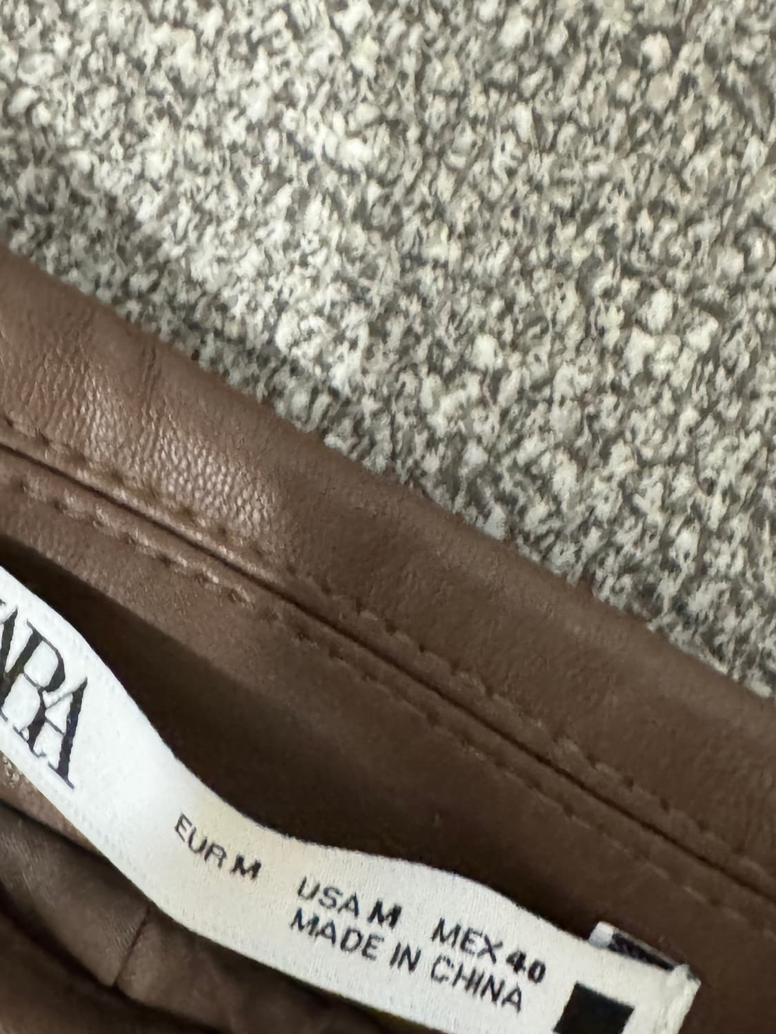 자라 비건 레더 블레이저 브라운 M 상품이미지3