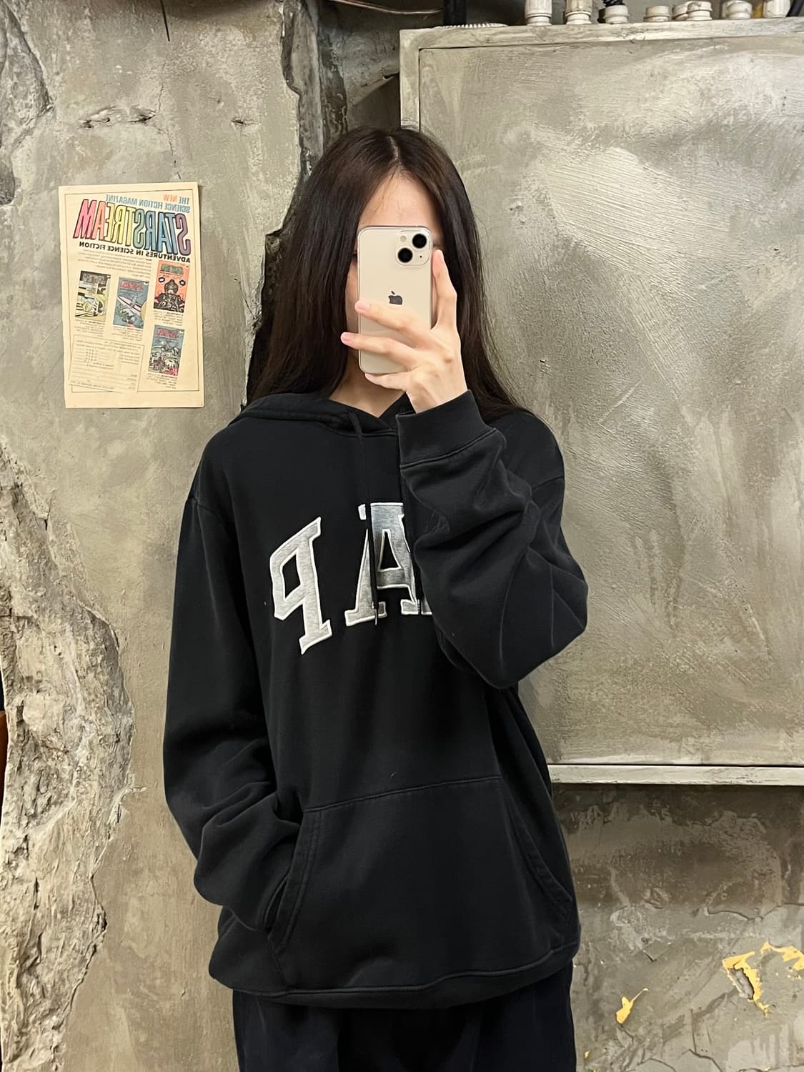 갭 후드티 블랙 L #csz453 상품이미지2