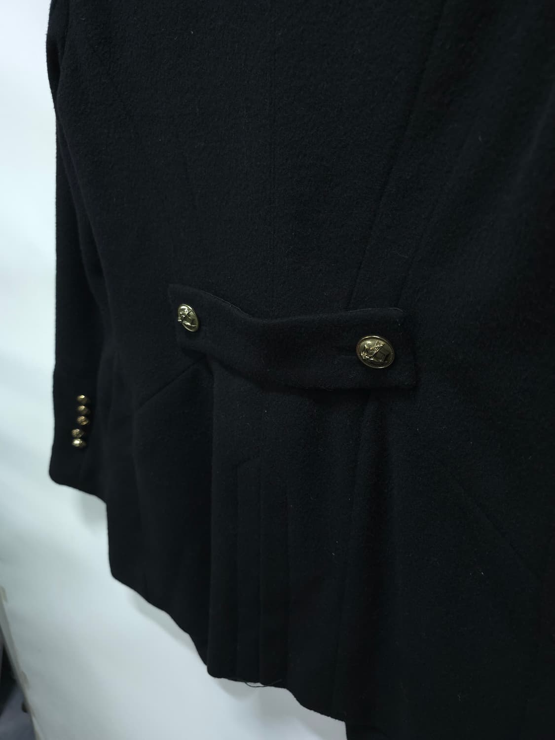 VOV 블랙 모직 더블 코트 상품이미지8