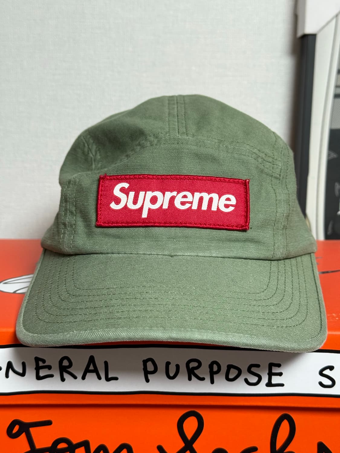 슈프림 캠프캡 올리브 상품이미지1