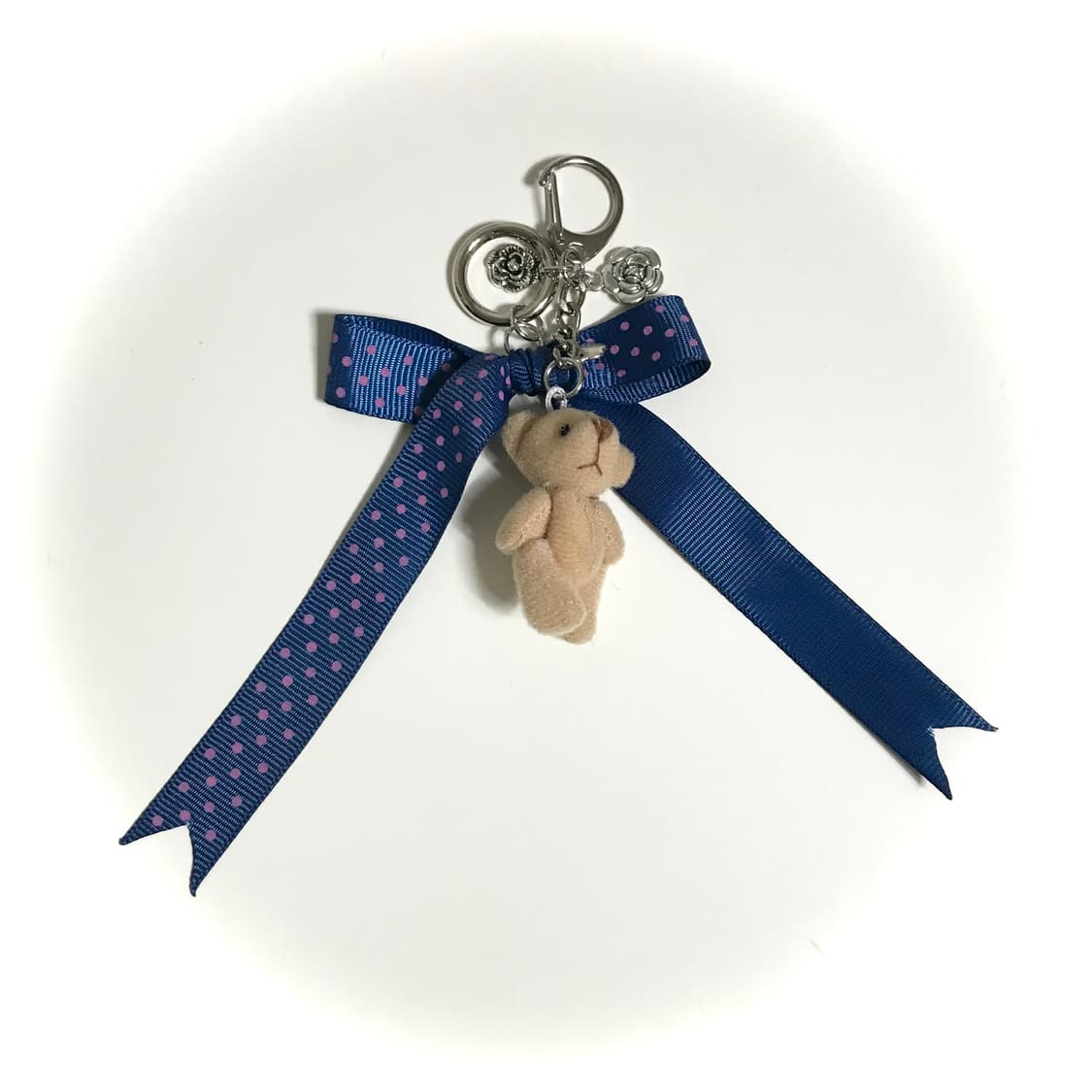 도트 리본 곰돌이 인형 키링 상품이미지3