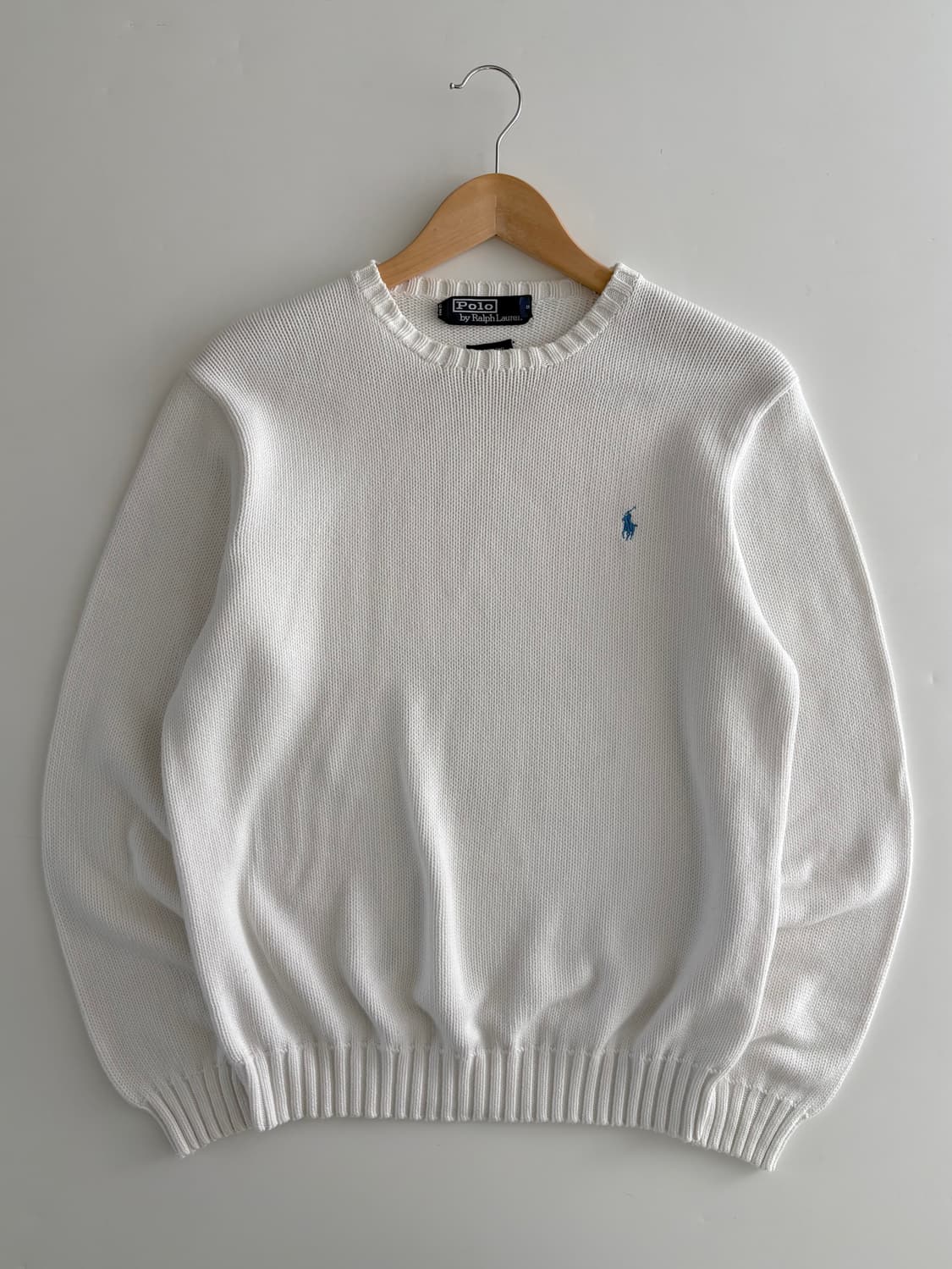 Polo 폴로 랄프로렌 화이트 코튼 라운드넥 니트 상품이미지1