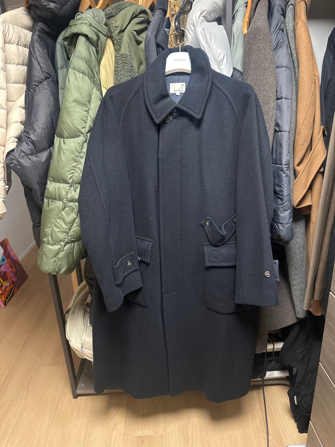 홀리선 21FW 다크 네이비 울 발마칸코트 상품이미지1