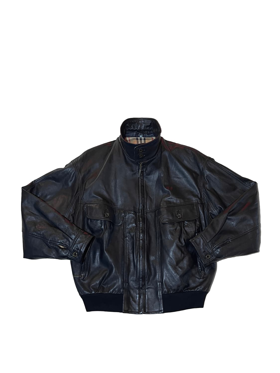 90s Burberry leather jacket 상품이미지2