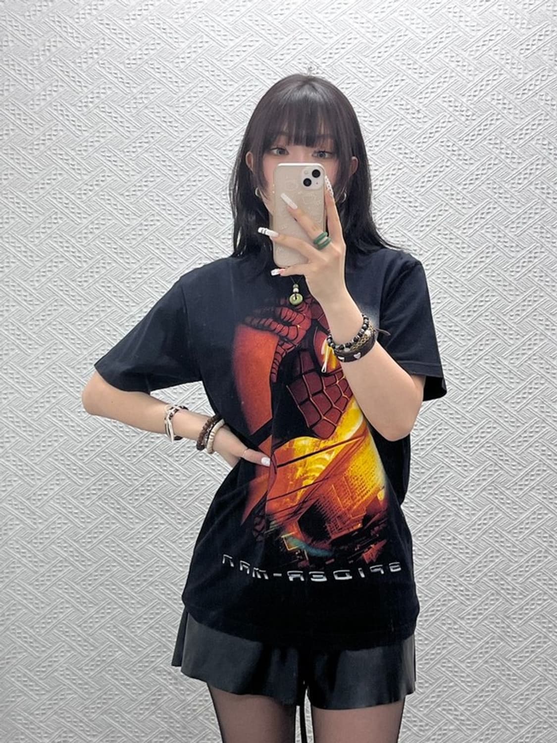 미첼 빈티지 스트릿 펑크 스파이더맨 반팔티 M C11003 상품이미지1