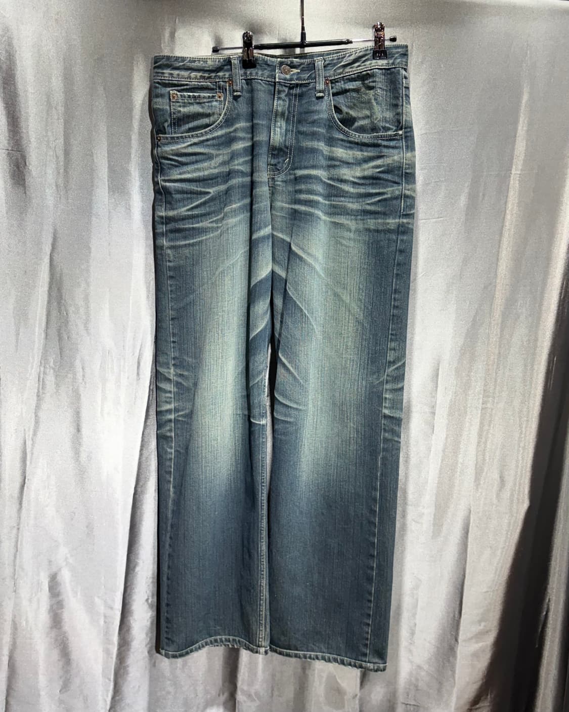 34in 리바이스 501 워싱 스트레이트 데님팬츠 상품이미지3