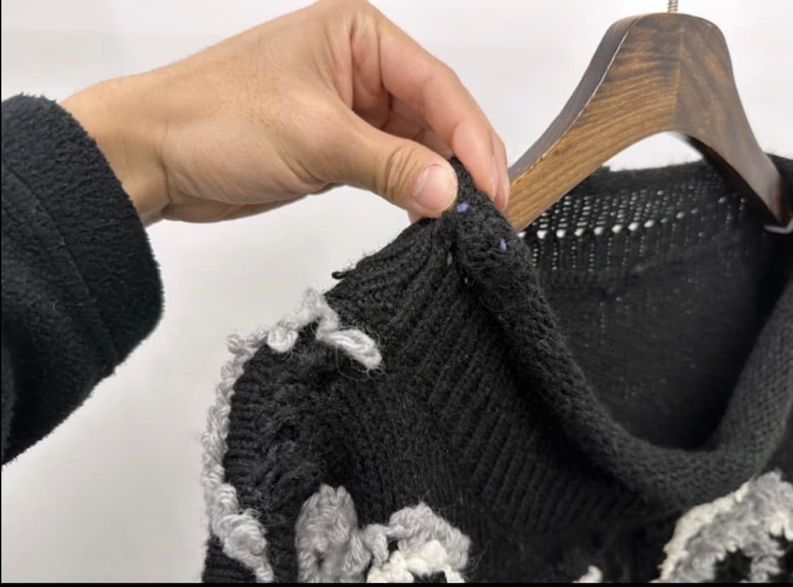 빈티지 무채색 3D 니트 상품이미지5