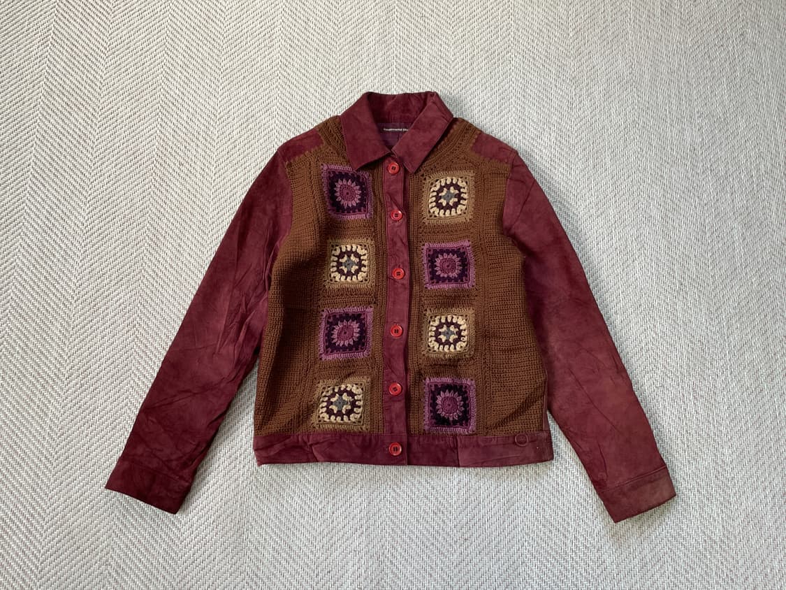 빈티지 크로셰  양가죽 스웨이드 자켓  J03487 상품이미지6