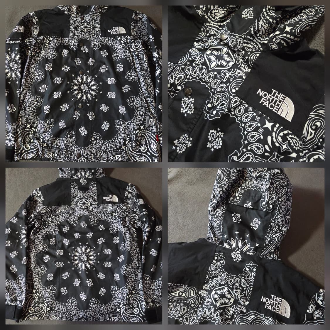 슈프림 노스페이스 반다나 마운틴 자켓 바람막이 S 블랙 상품이미지3