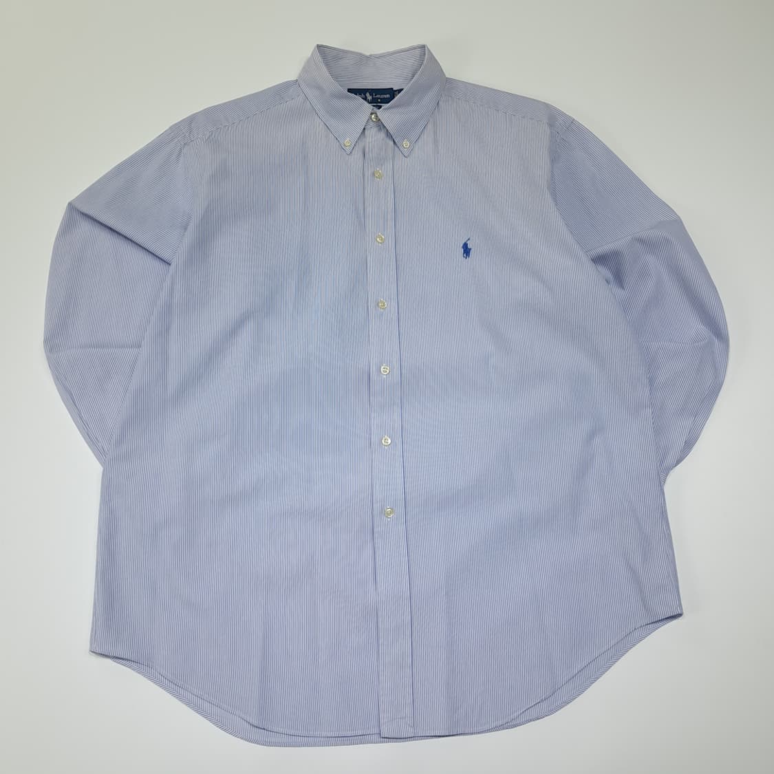 CL928 XL 폴로 90s 블루 핀스트라이프 버튼다운 셔츠 남방 상품이미지1