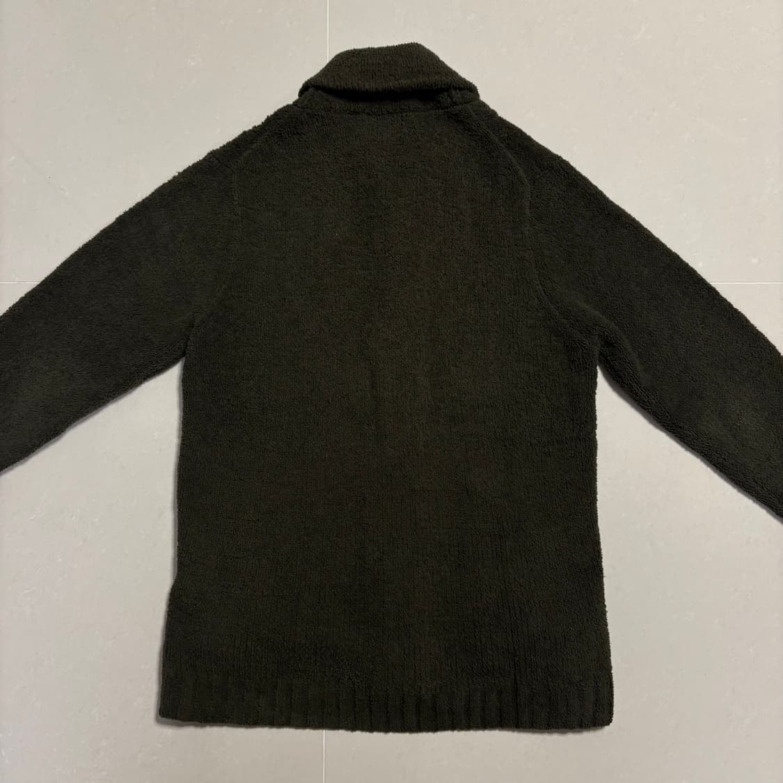 정품 제이프레스 쉐기독 플리스 니트 숄카라 가디건 카키 상품이미지7