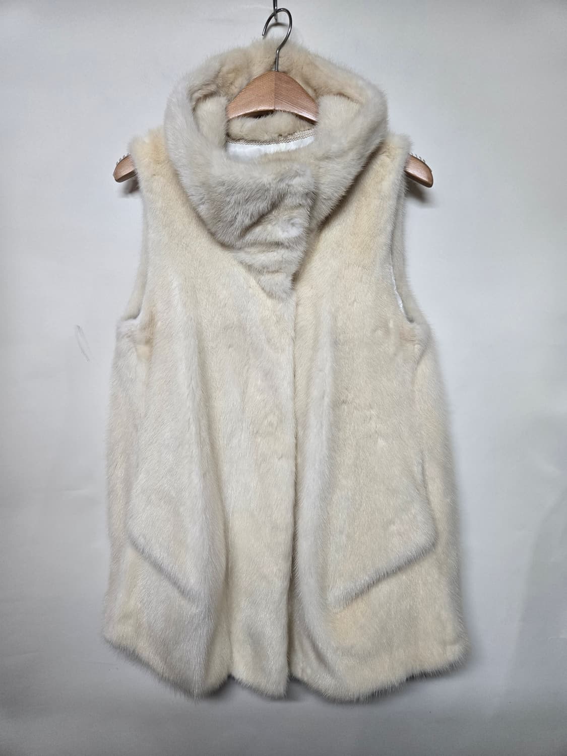 Burgundy Quality 밍크 후드 베스트 아이보리 코펜하겐퍼 버건 상품이미지1