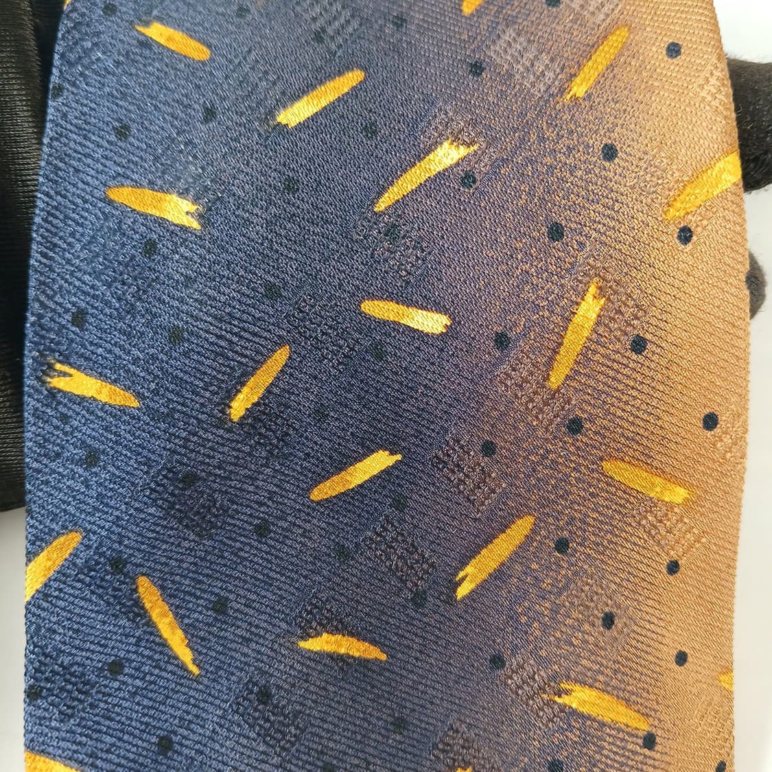 발망 실크 브라운 패턴 넥타이 9.8cm A등급 A19595
 상품이미지9