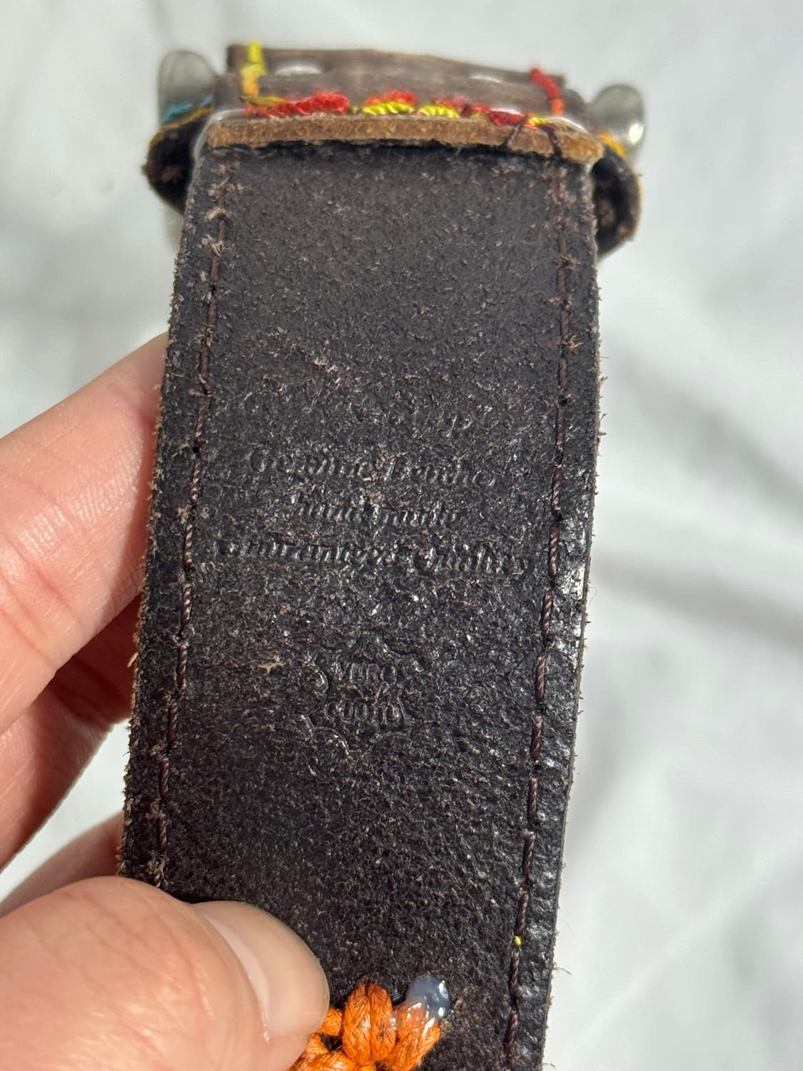 빈티지 핸드메이드 멀티컬러 스티치 플라워 레더 벨트 보헤미안 웨스턴 상품이미지5