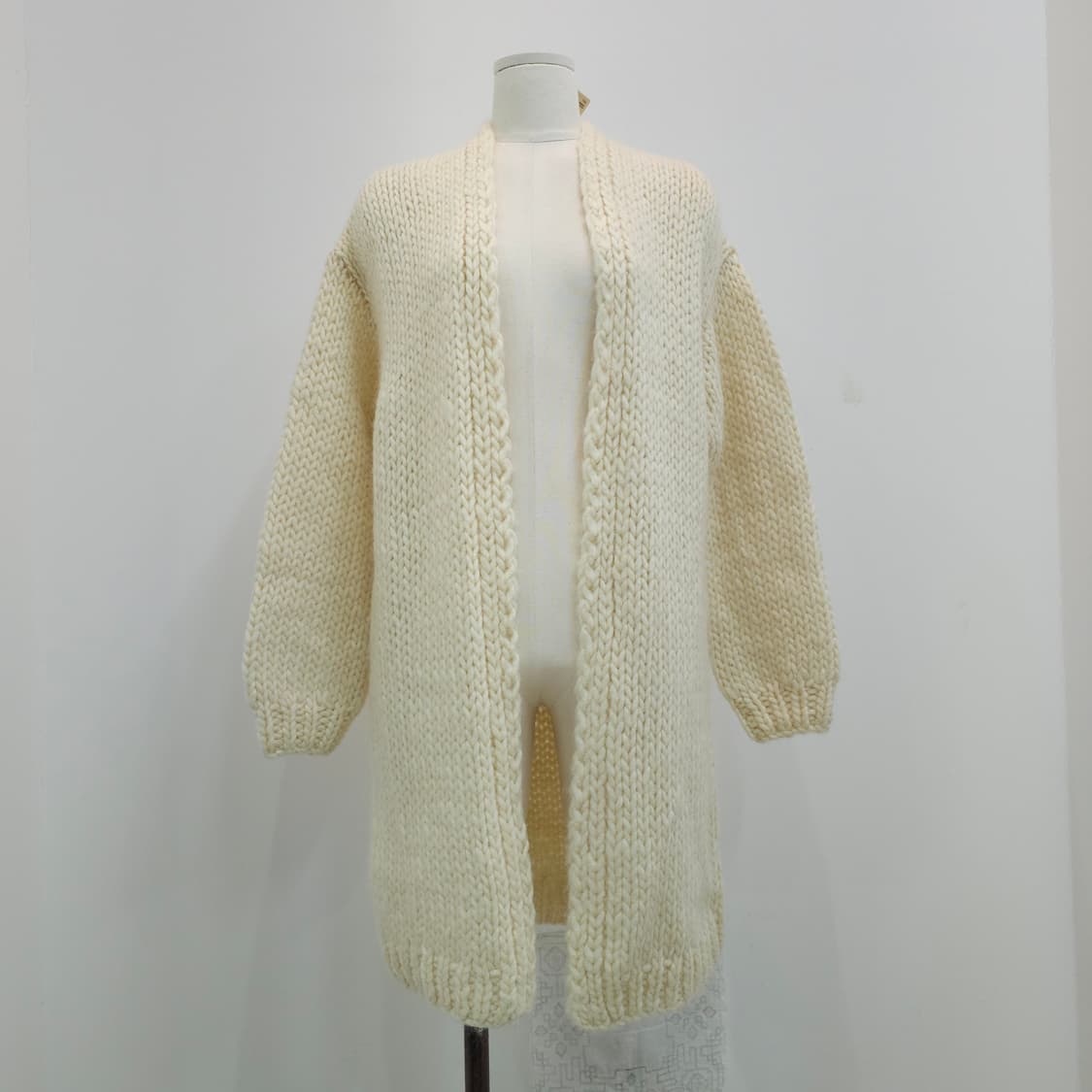 무인양품 MUJI 울 100% 핸드메이드 롱가디건 상품이미지1