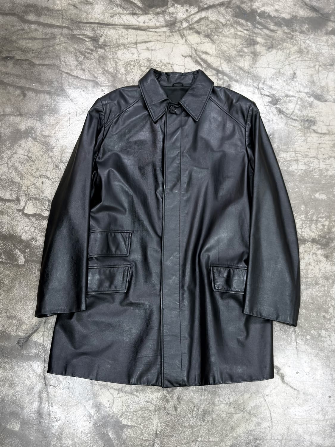 Hermes Black Calf Leather Coat 상품이미지1