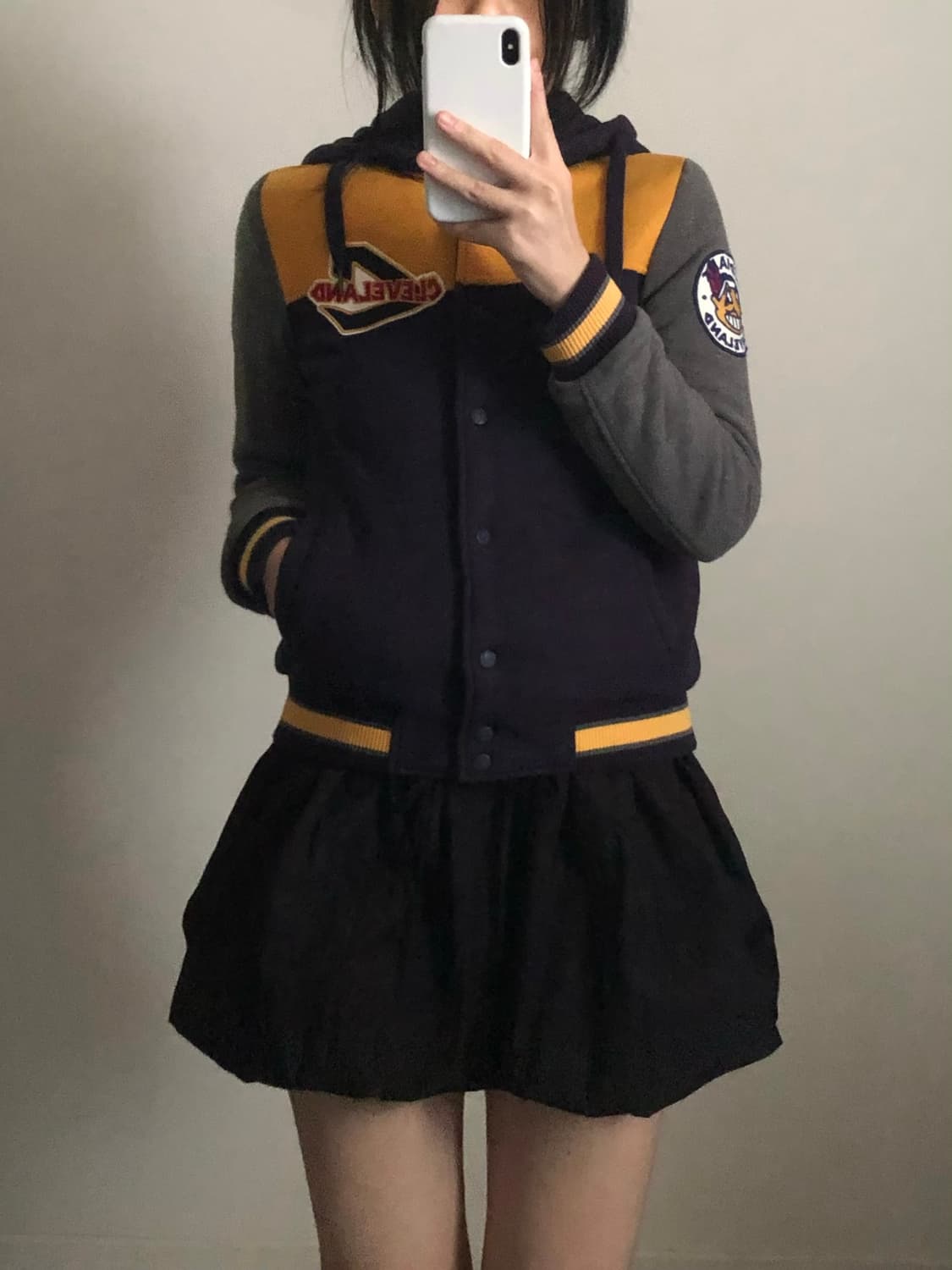 MLB 배색 누빔 바시티 자켓 (후드탈부착가능) 상품이미지1