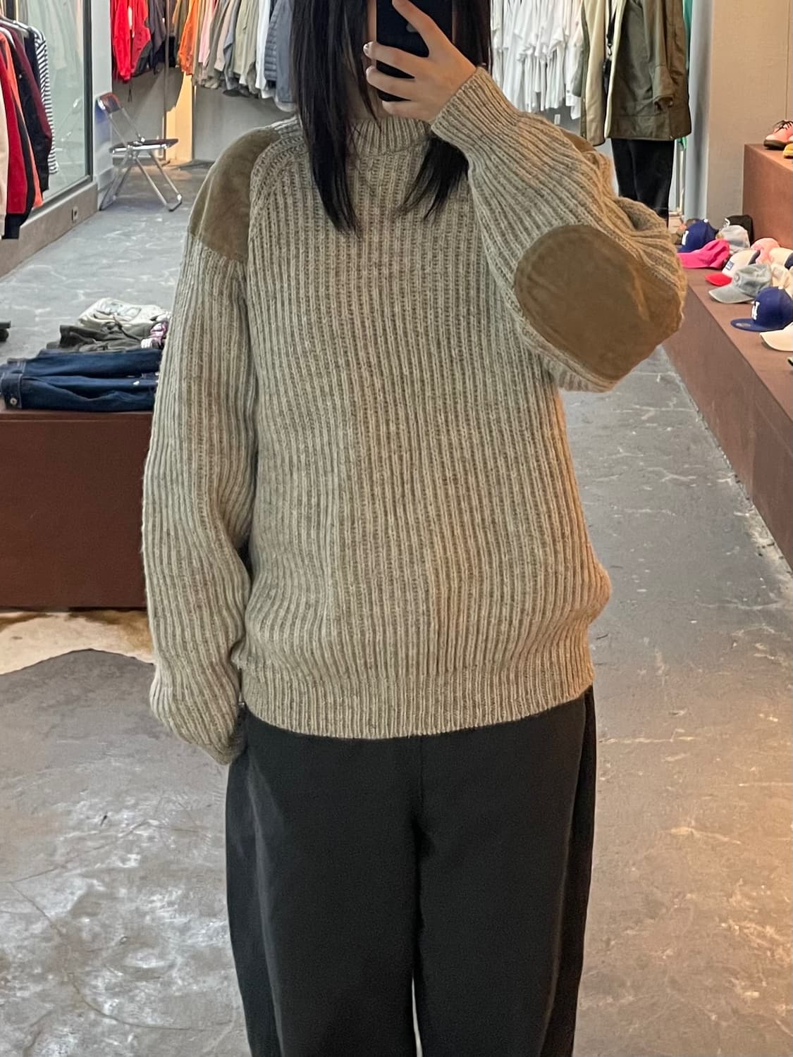 블랙쉽 팔패치 울 니트 H2045 상품이미지1