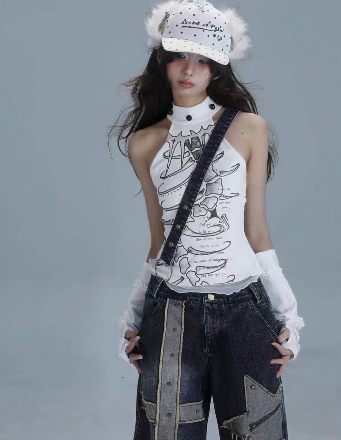 Wsw 중국 디자이너 브랜드 홀터넥 탑 나시 상품이미지3