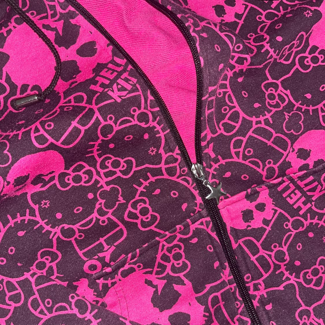 헬로키티 해골 후드집업 갸루 펑크 상품이미지2