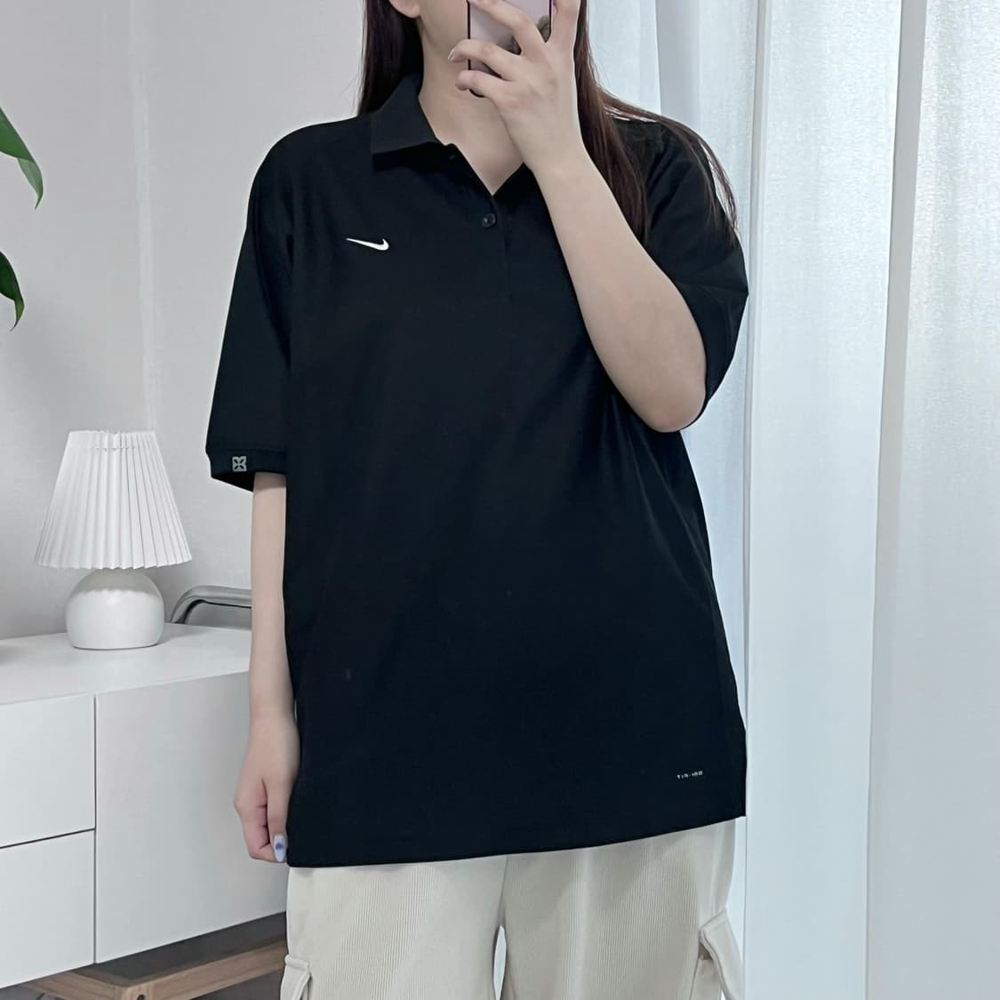 [정품] 나이키 블랙 드라이핏 스우시 반팔카라티 [ XL ] 상품이미지3