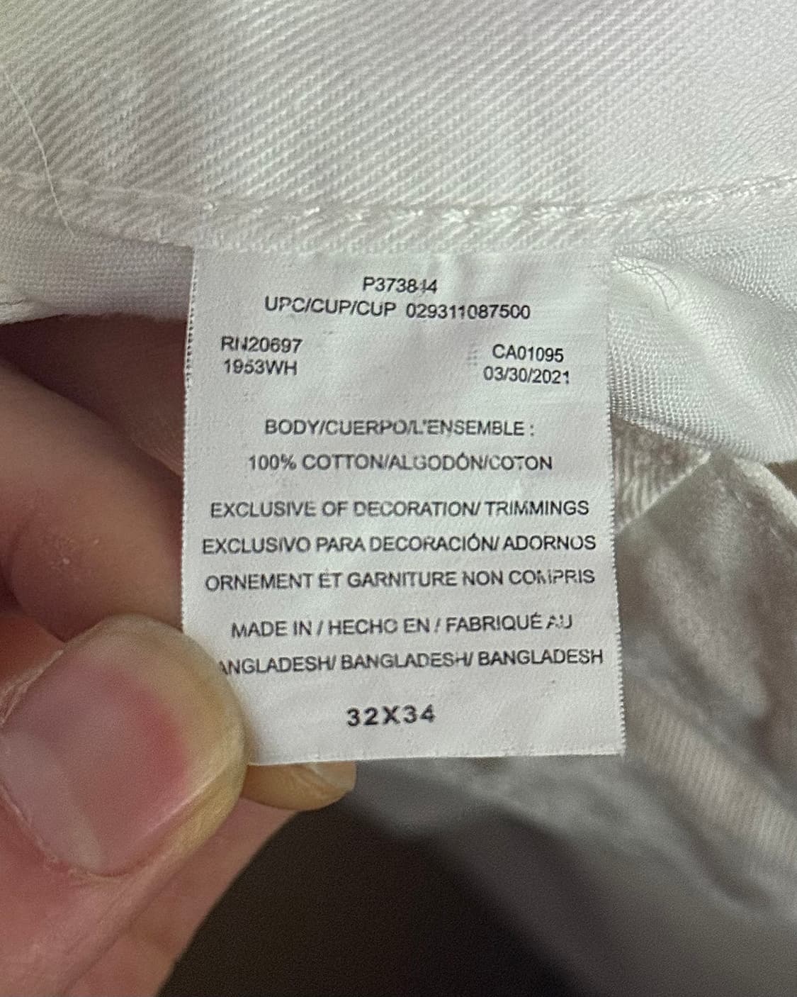 디키즈 화이트 흰색 데님 카펜더 워크 팬츠 바지 32 카고 와이드 싱글니 상품이미지7