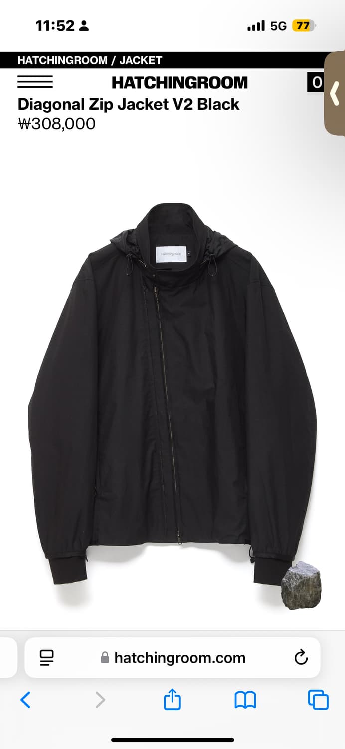 [구매]해칭룸 diagonal zip jacket v2 자켓 블랙 상품이미지1