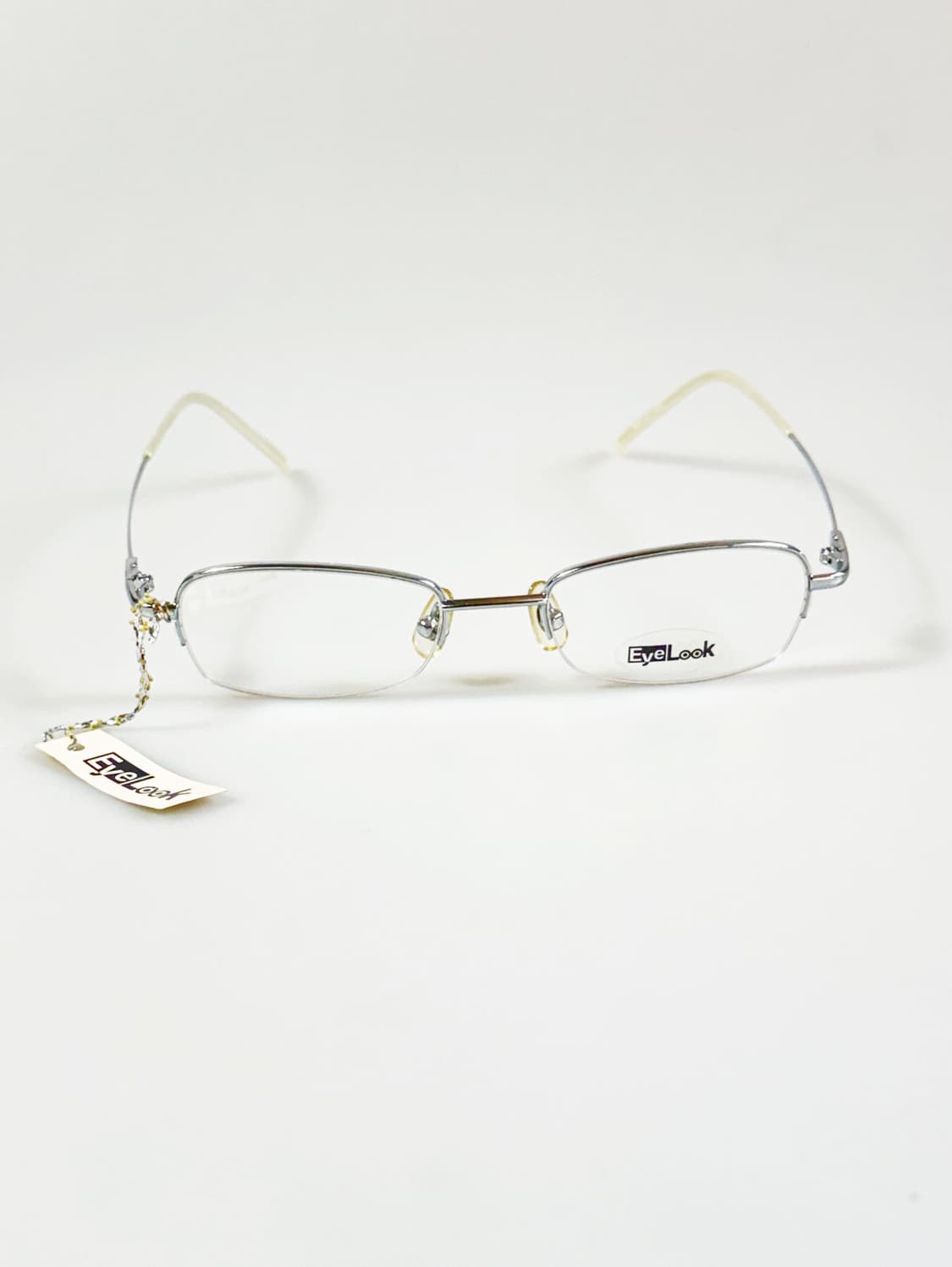 EYE LOOK 실버 메탈 반무테 스퀘어 빈티지 안경 상품이미지2